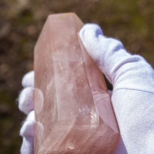 rose quartz tower polished crystal