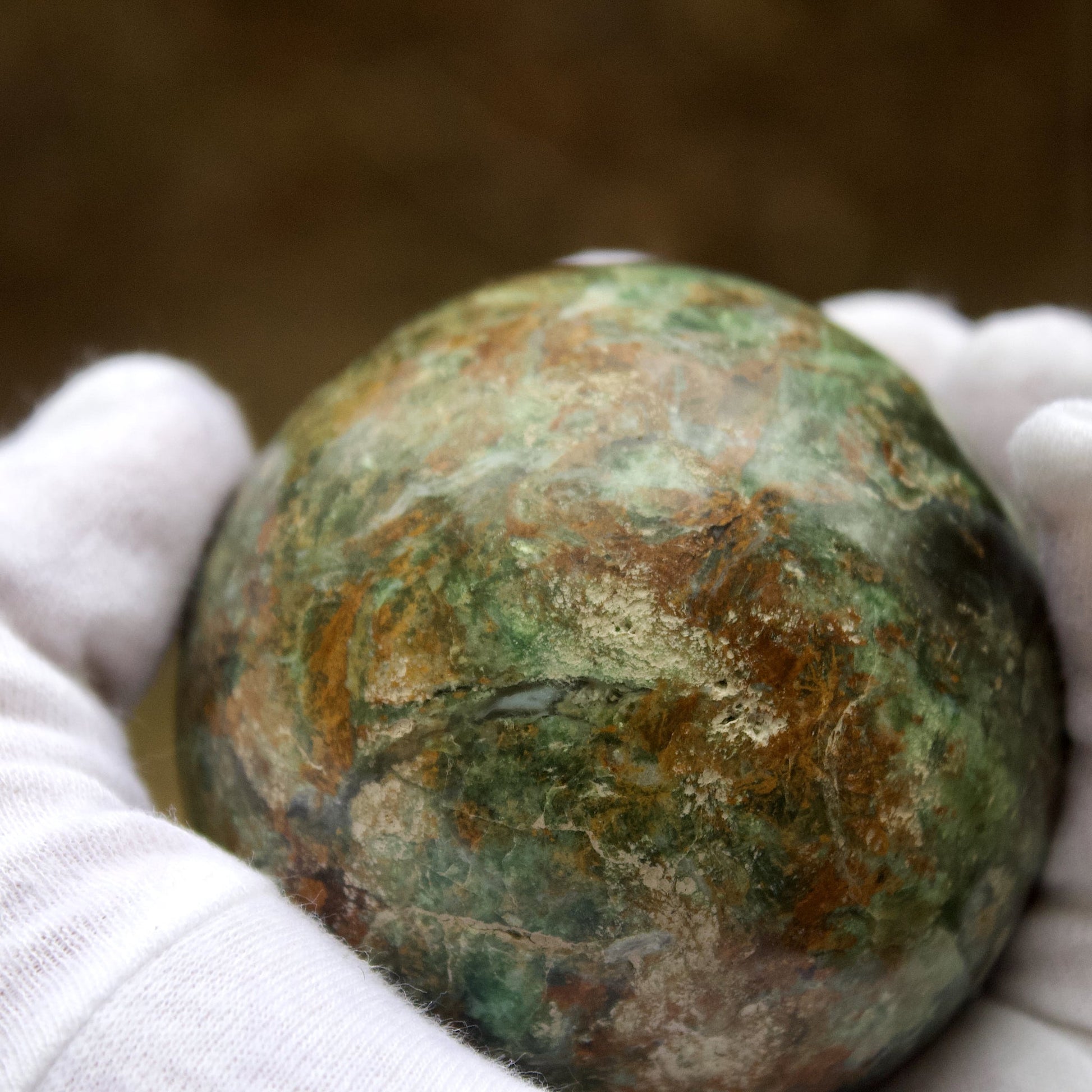 polished chrysoprase sphere