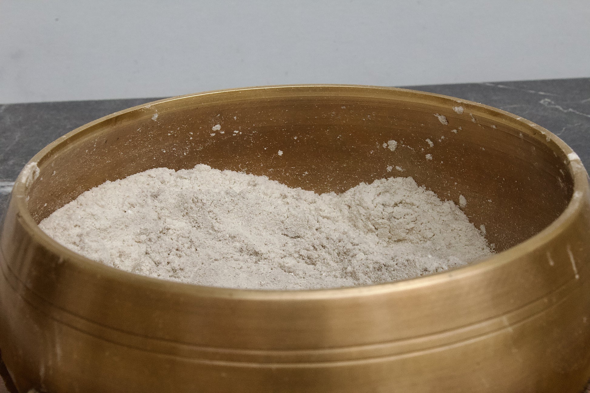 brass incense censer with ash