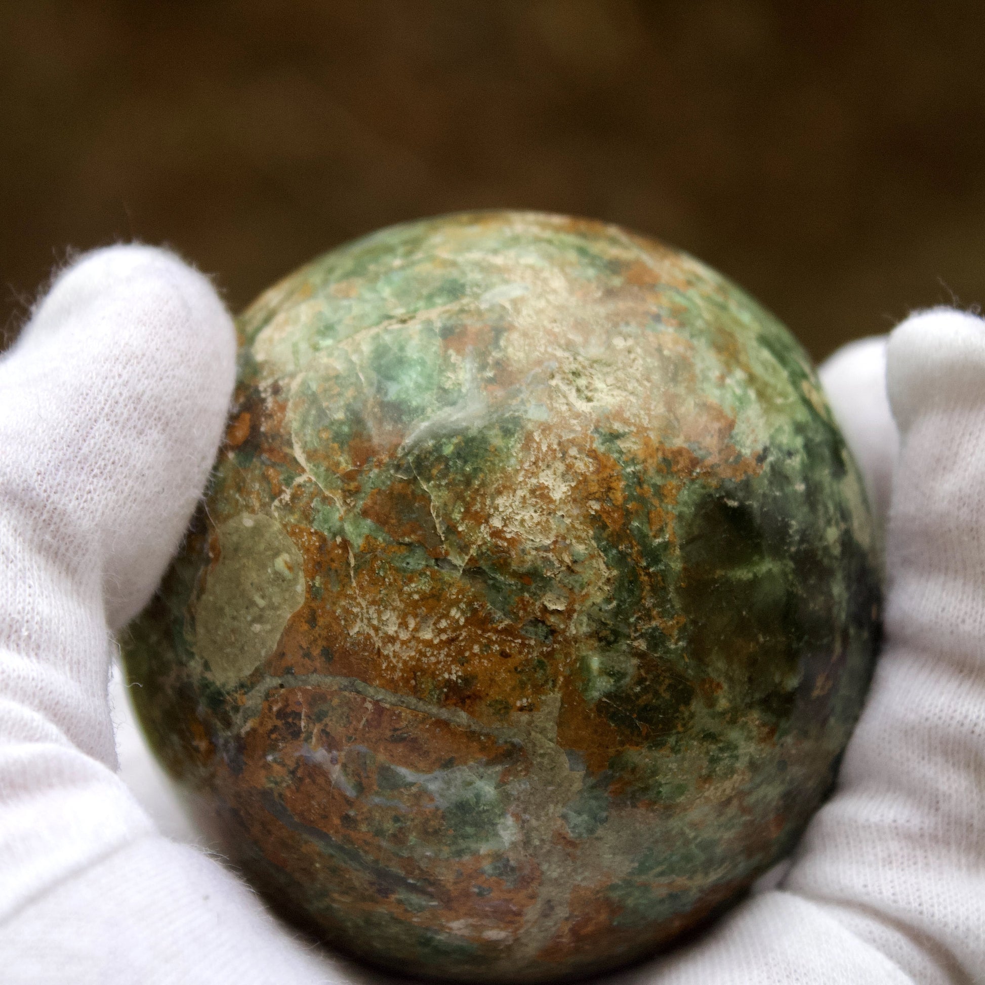 polished chrysoprase sphere