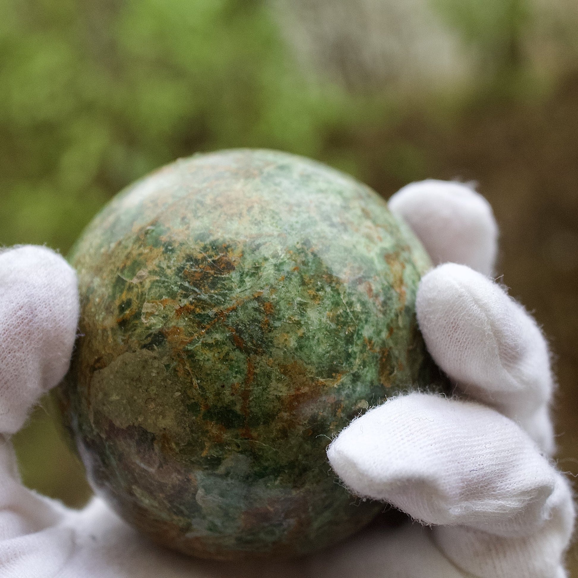 polished chrysoprase sphere
