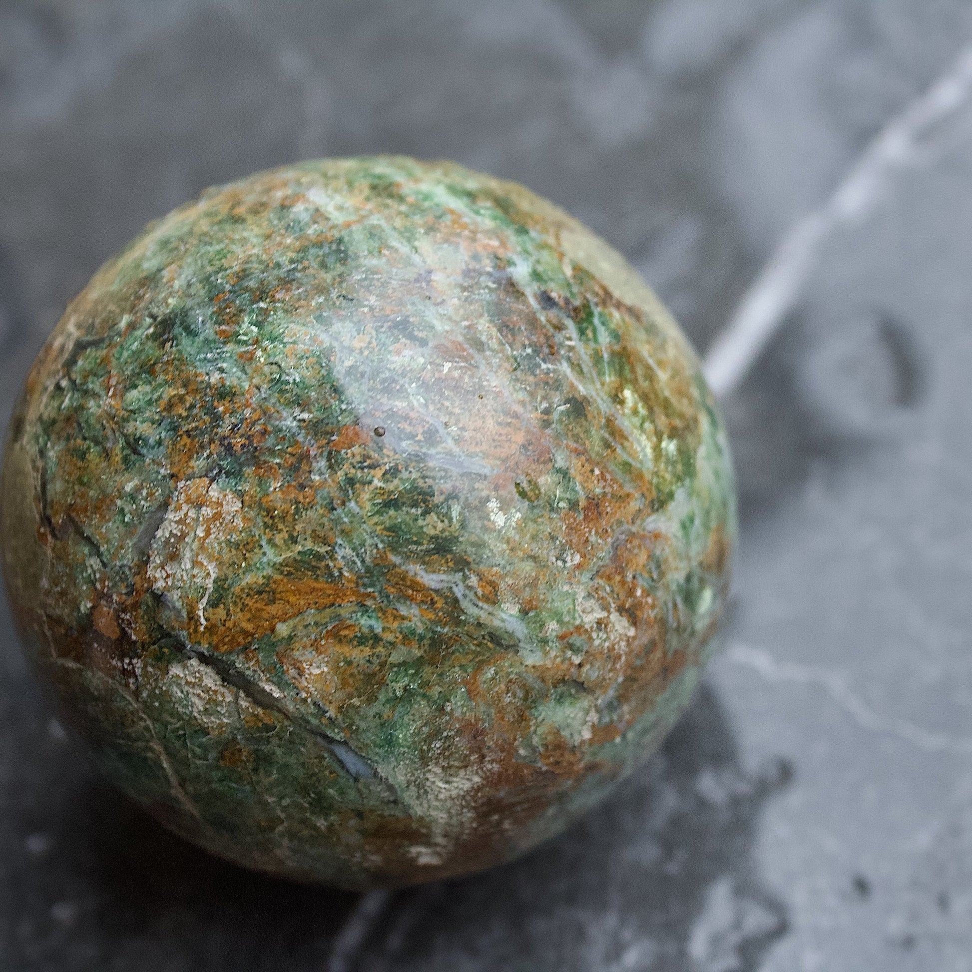 polished chrysoprase sphere