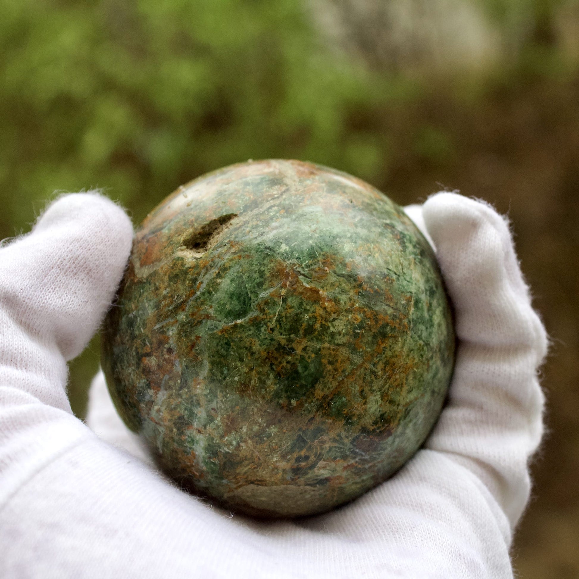 polished chrysoprase sphere