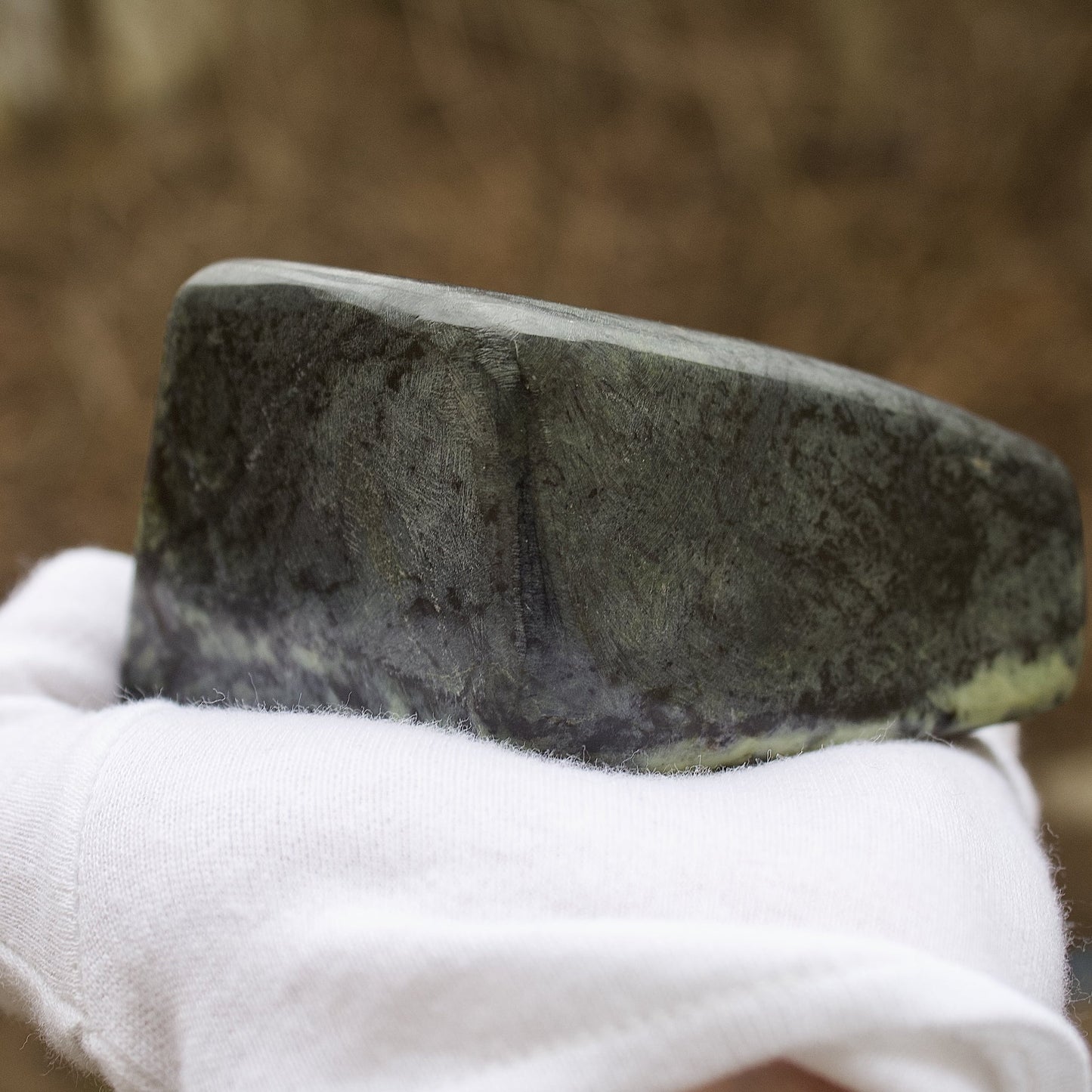 dark green polished serpentine