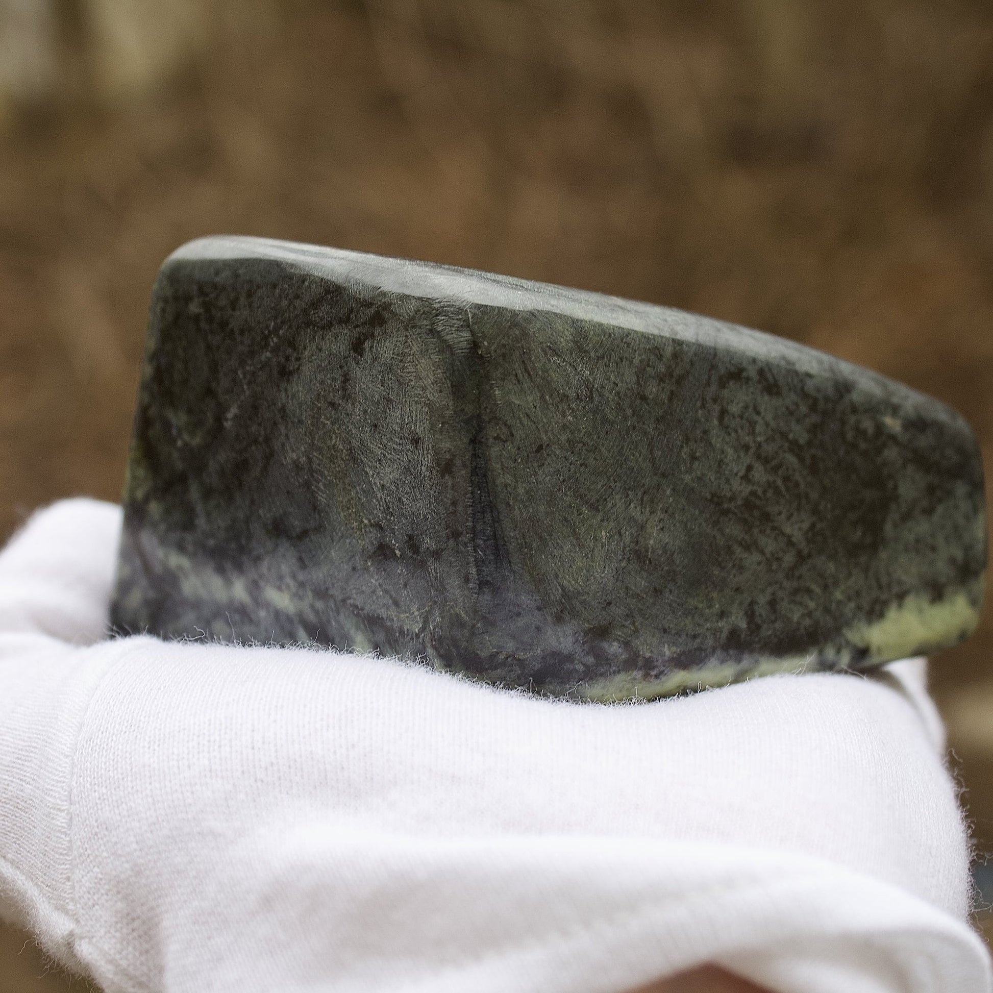 dark green polished serpentine