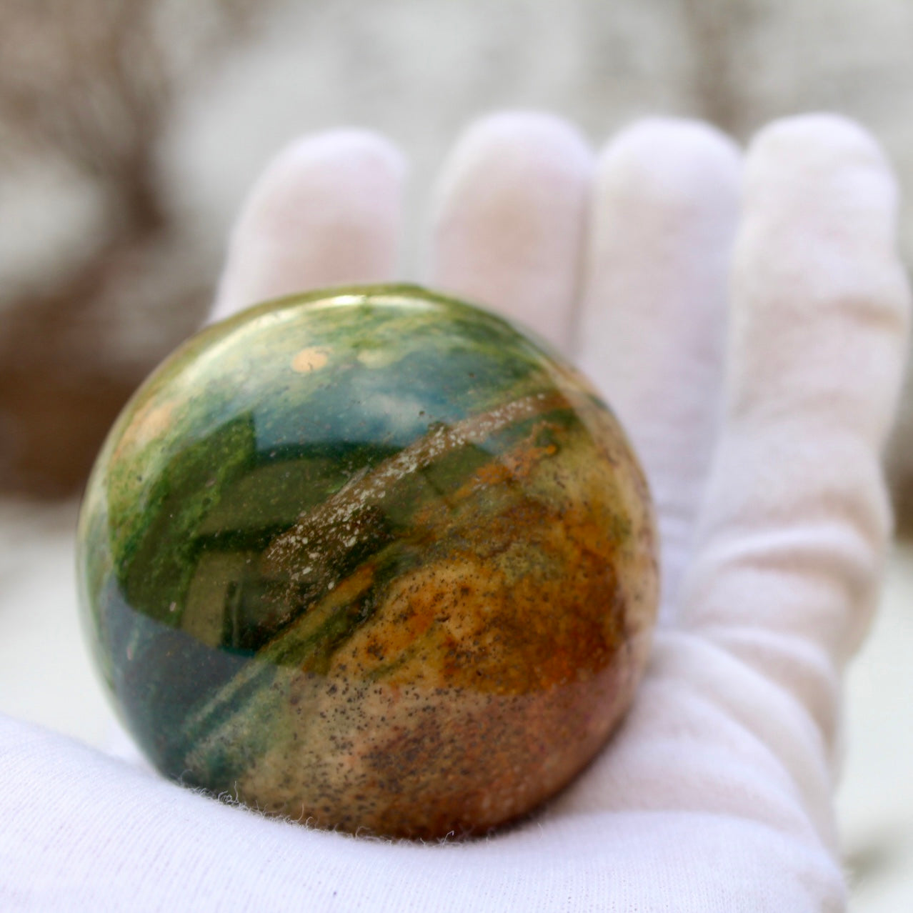 ocean jasper sphere polished