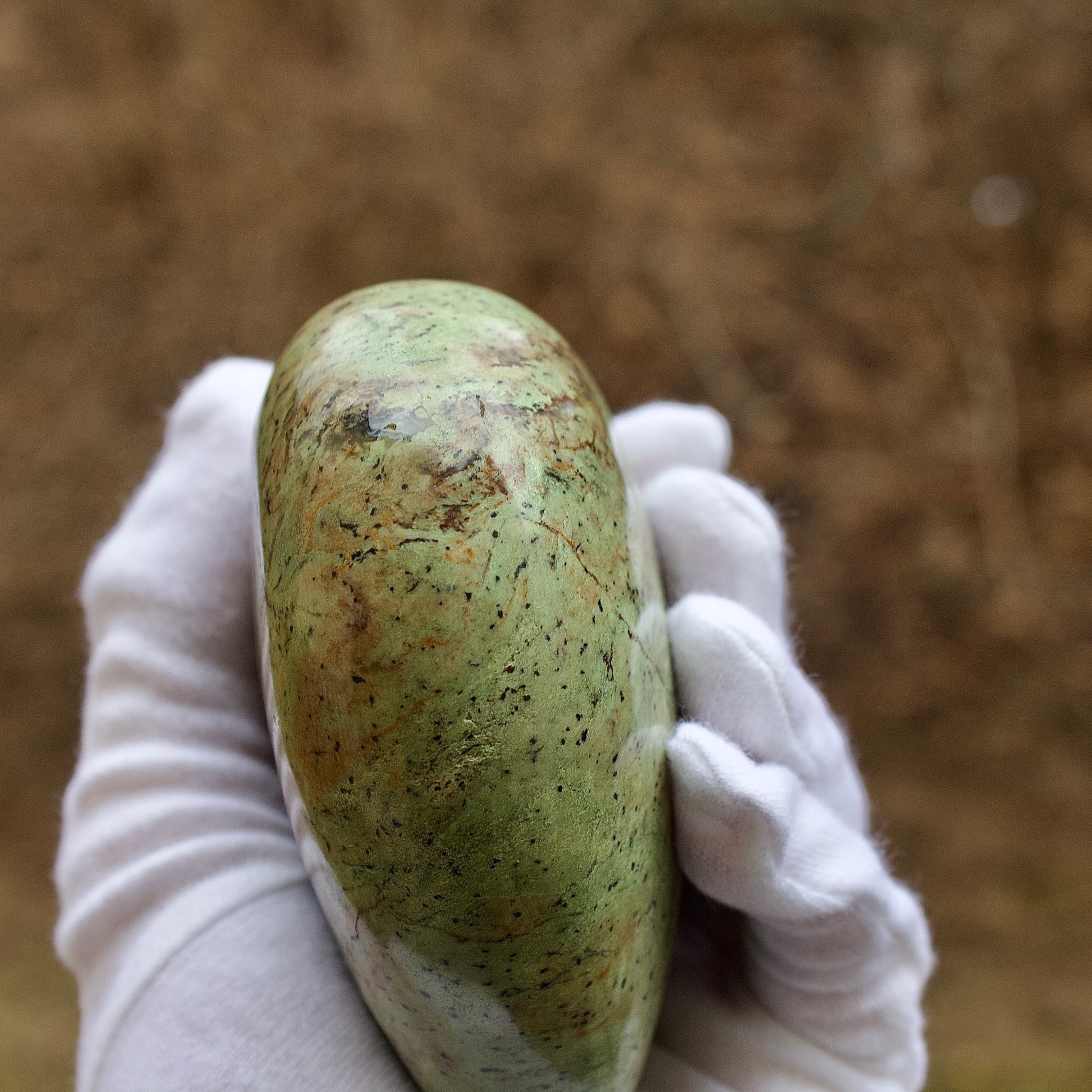 profile view chrysoprase heart