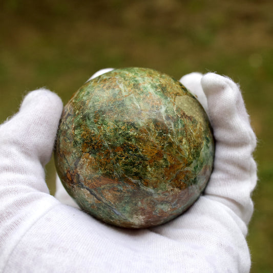 polished chrysoprase sphere