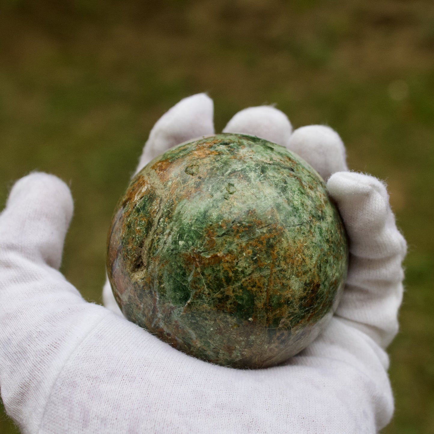 polished chrysoprase sphere