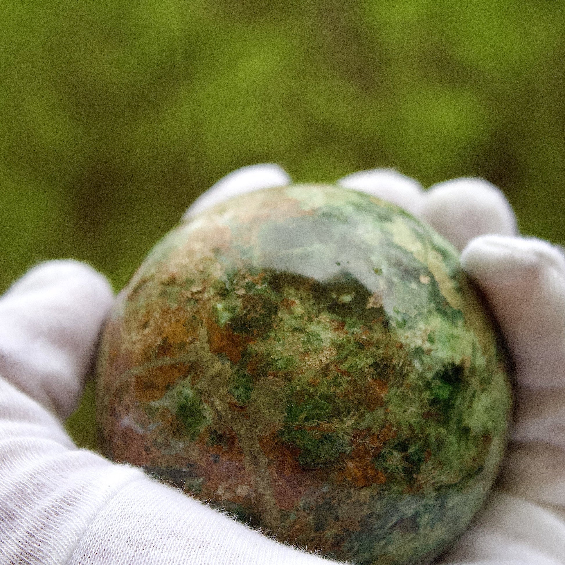 polished chrysoprase sphere