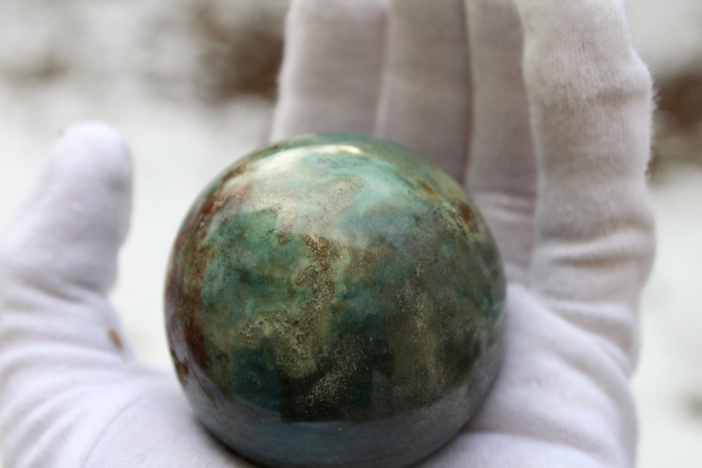 polished ocean jasper sphere