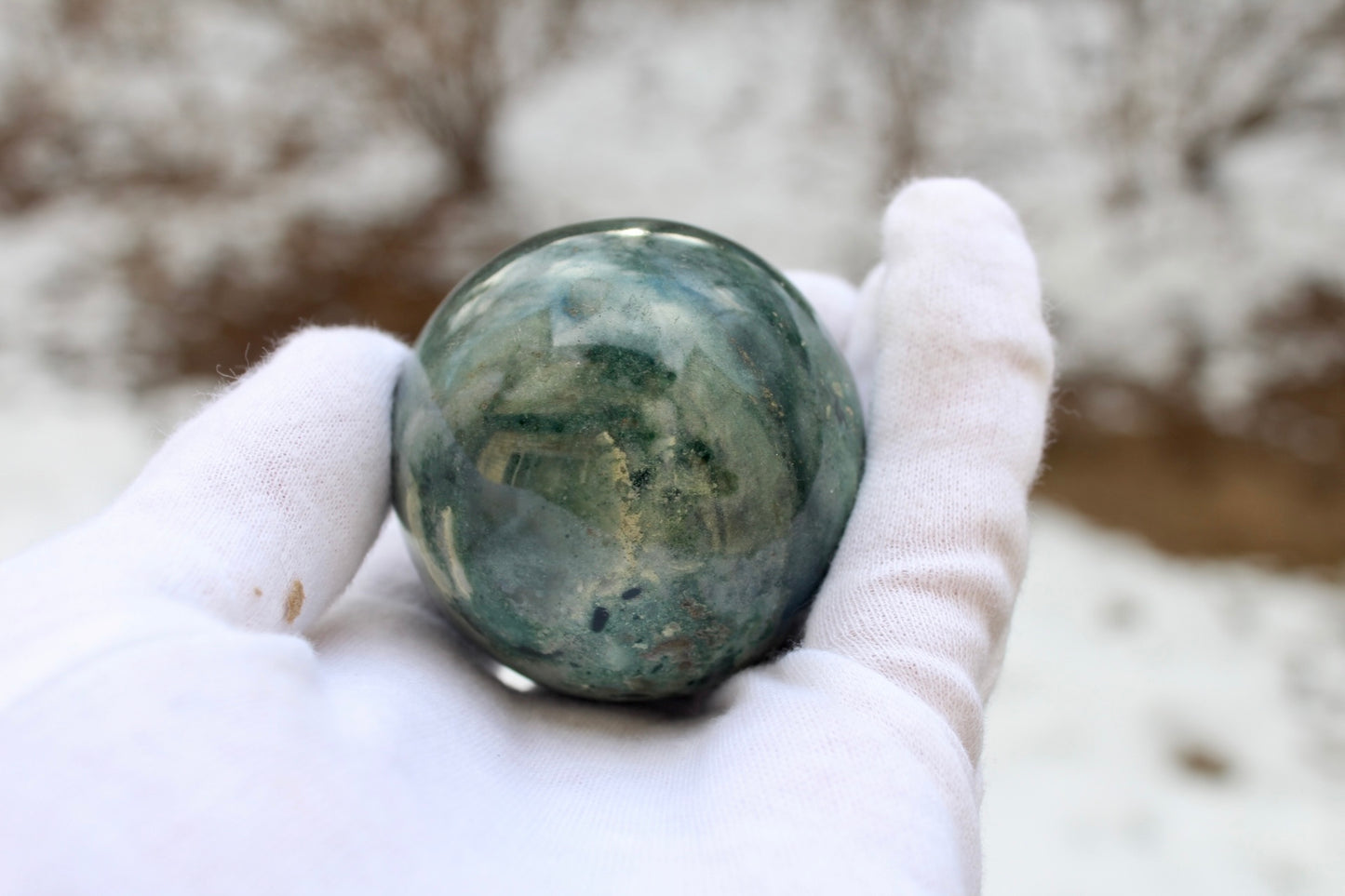 ocean jasper sphere polished