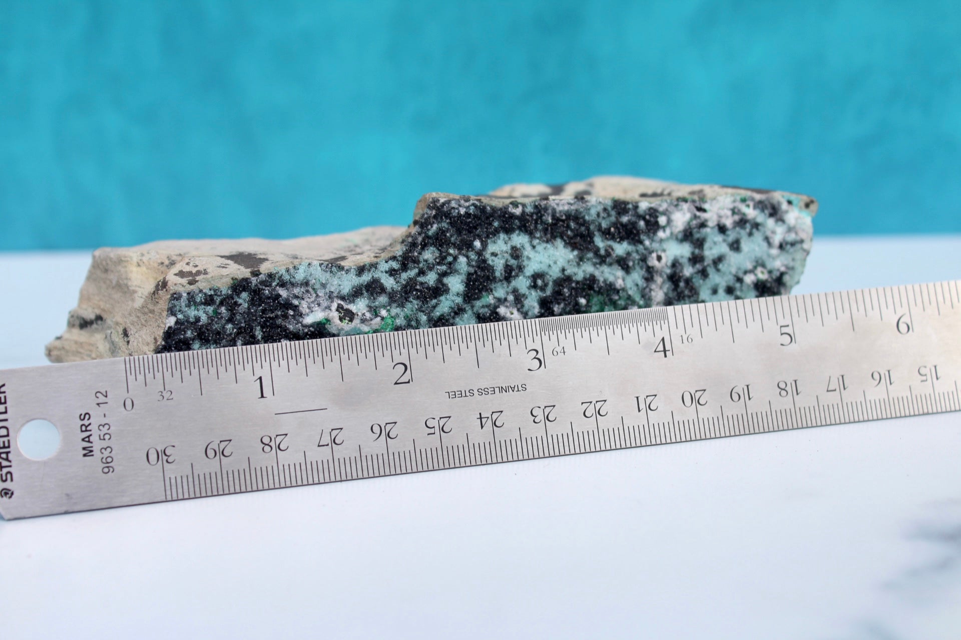 dimensions rock chrysocolla malachite long strip rock